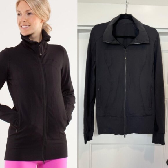 Lululemon Women's Black Performance Stride Jacket, Size 12 - Picture 1 of 9